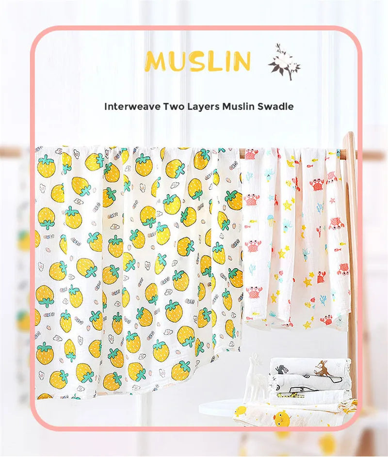 29 Styles of Super Soft Cotton Muslin Baby Swaddle Blankets - 43x43inch
