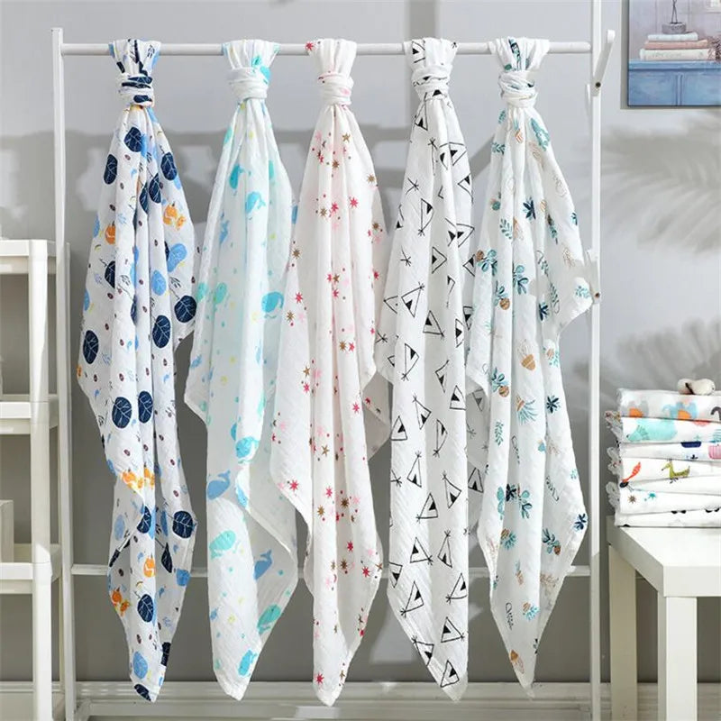 29 Styles of Super Soft Cotton Muslin Baby Swaddle Blankets - 43x43inch