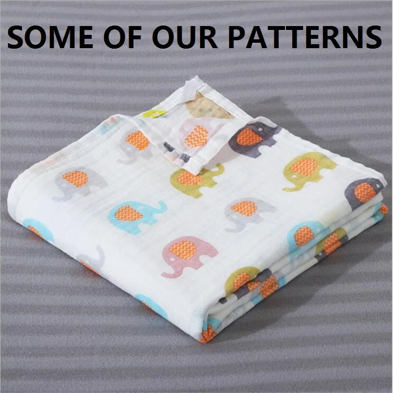 29 Styles of Super Soft Cotton Muslin Baby Swaddle Blankets - 43x43inch