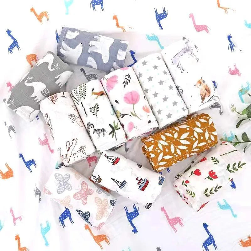 29 Styles of Super Soft Cotton Muslin Baby Swaddle Blankets - 43x43inch