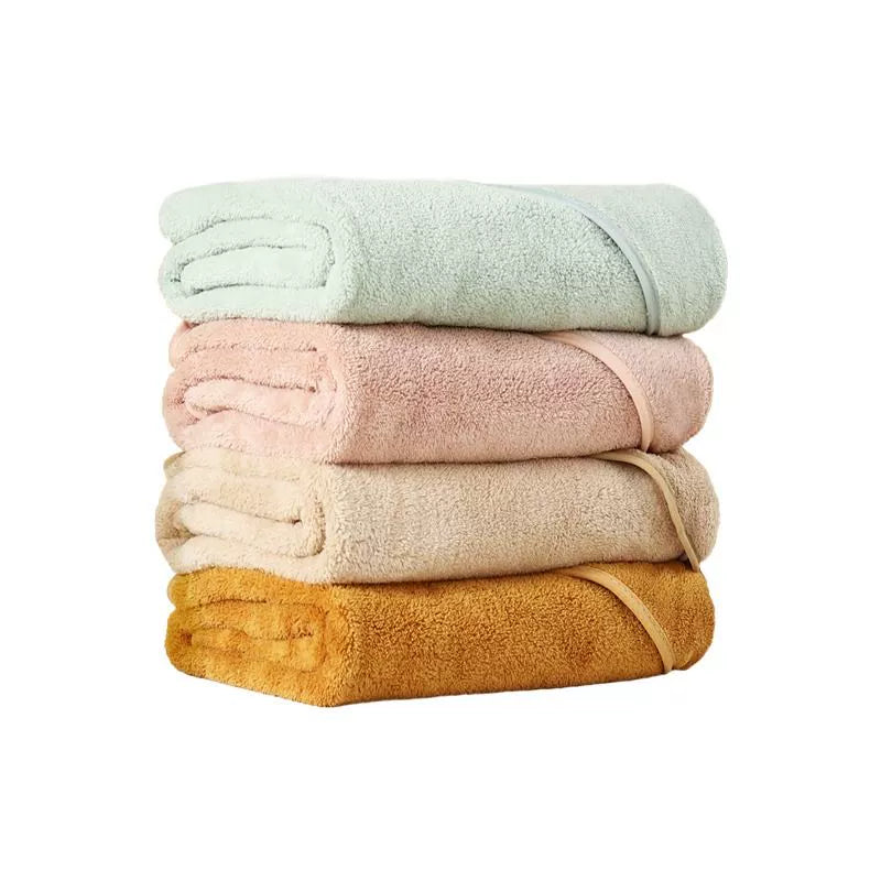 Thick Coral Fleece Hooded Bath Towel for Kids