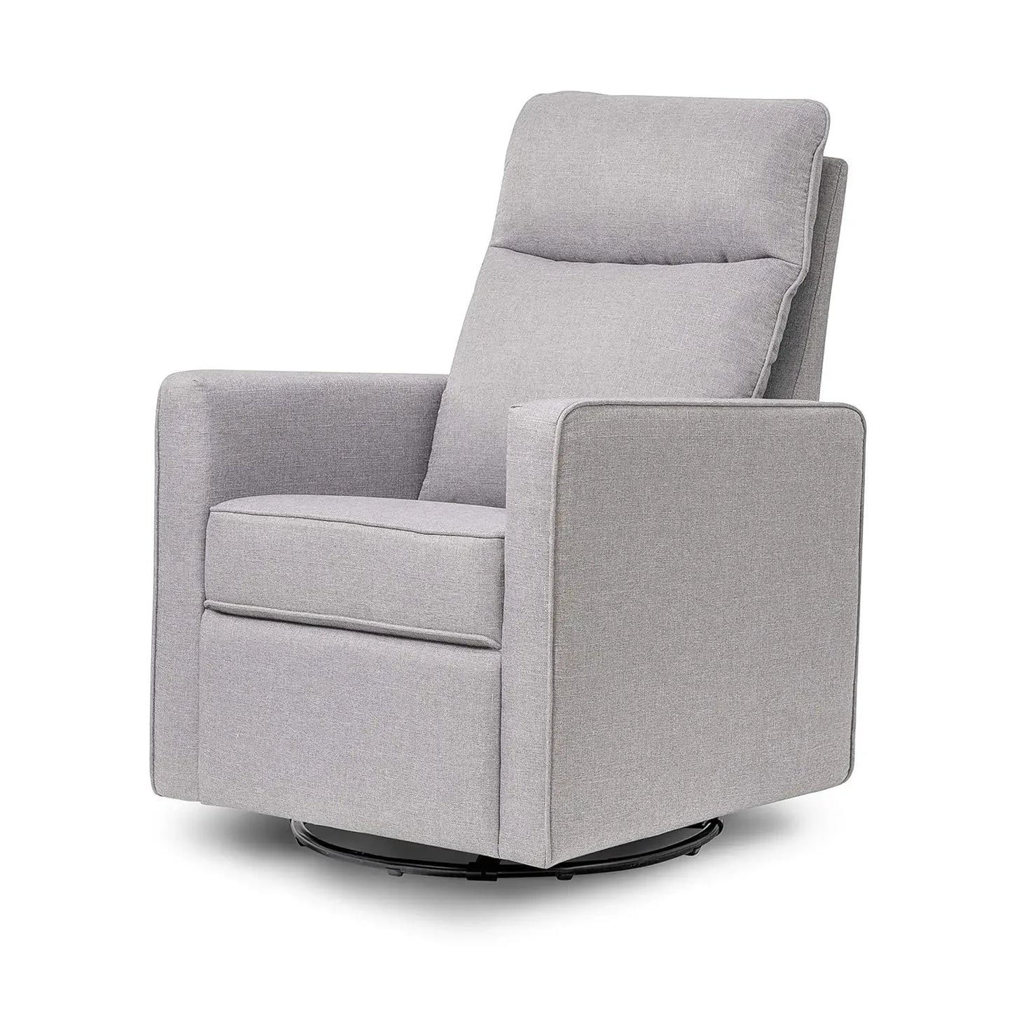 Polyester Pillow-back Swivel Glider in Shadow Grey CertiPUR-US Certified