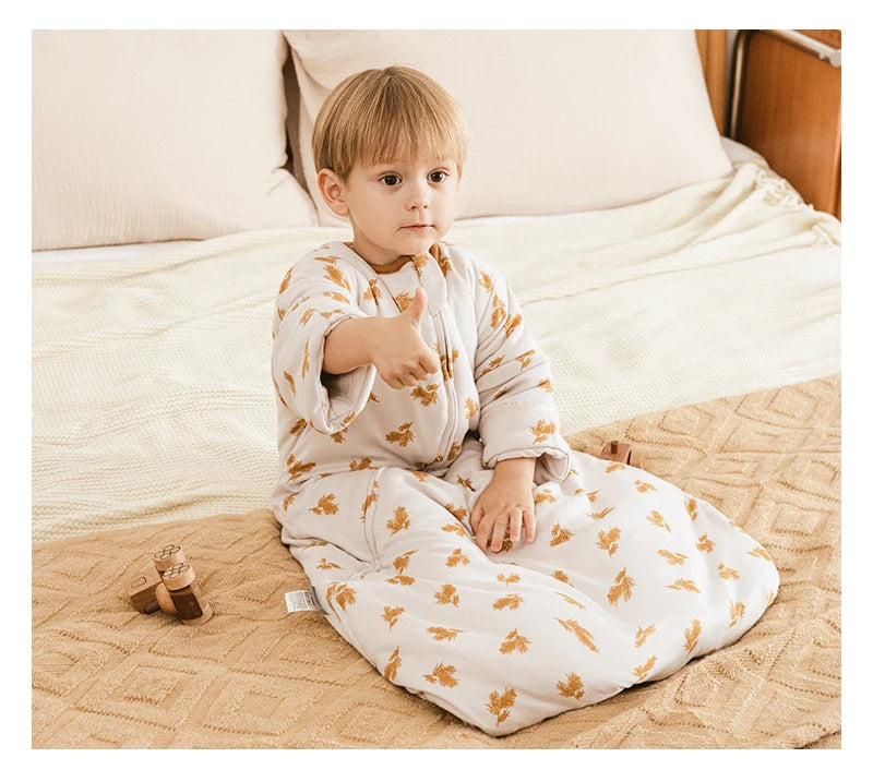 Baby Sleeping Bag Kids Sleepwear Sleeves Removable 0-2 Years Baby Sleepsack 2.5Tog Child Anti-Kick Blanket Quilt 100% Cotton