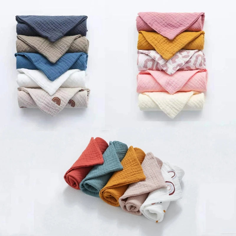 5Pcs Baby Lamby Muslin Burp Cloths