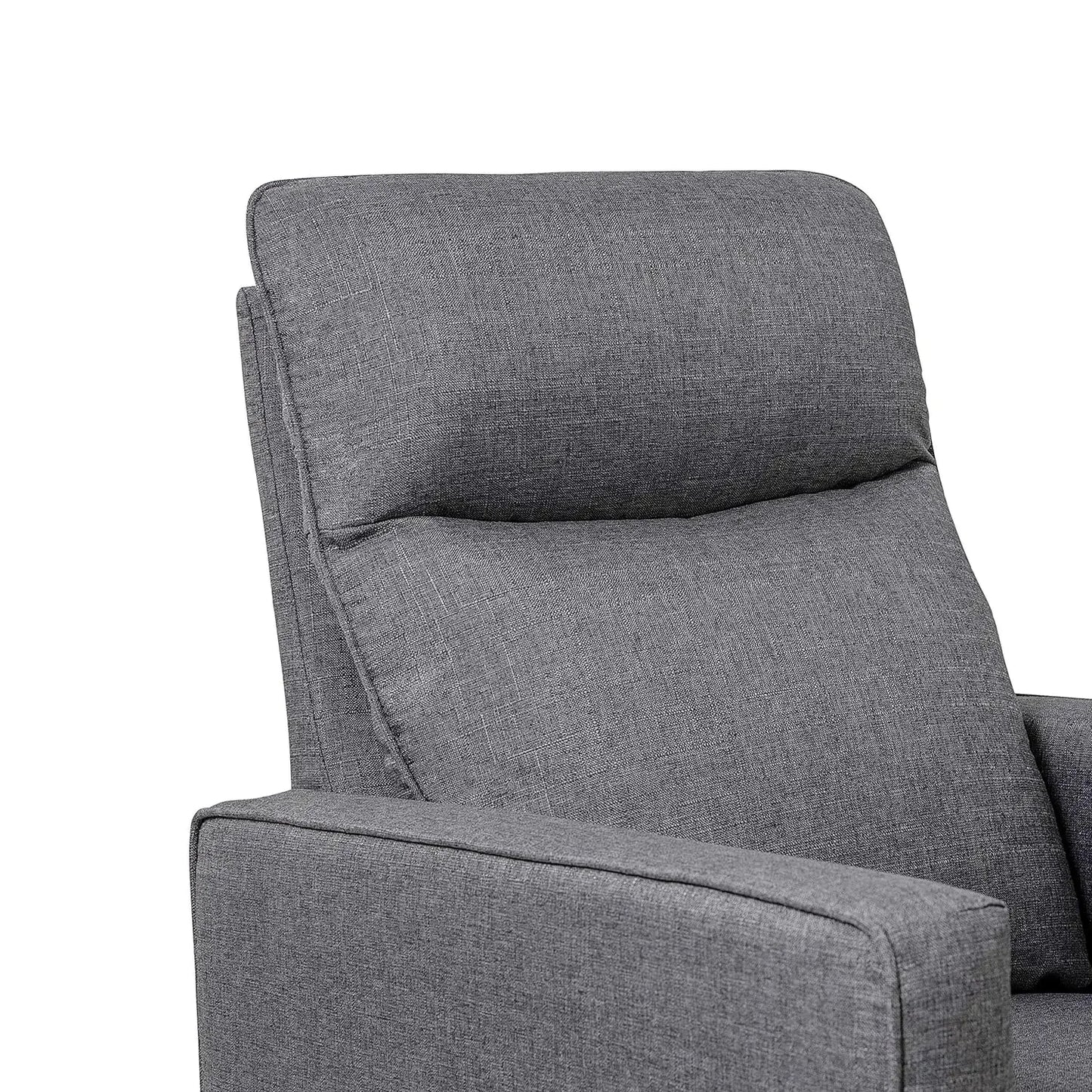 Polyester Pillow-back Swivel Glider in Shadow Grey CertiPUR-US Certified
