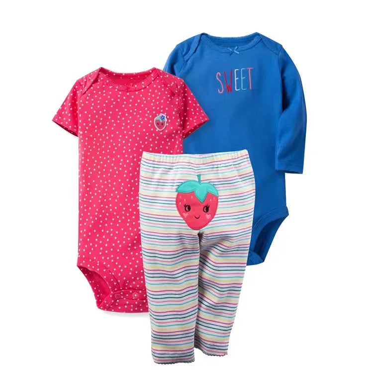 Cute Baby Girls Clothes Sets with Bodysuit Top And Bottom - Toddler Clothing Set 6-24M