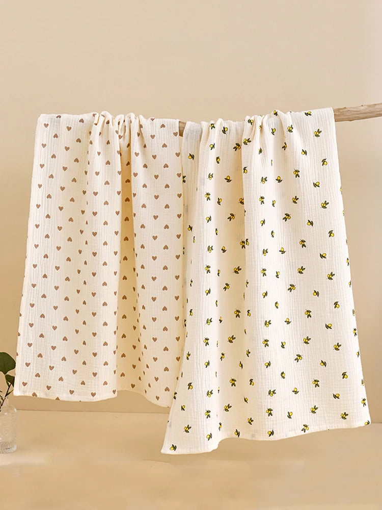 Cotton Muslin Dual Layer Multipurpose Baby Swaddle Blankets - 39.37x39.37inch