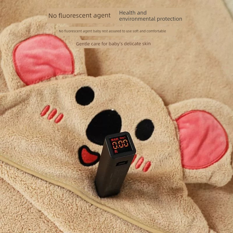 Thick Coral Fleece Hooded Bath Towel for Kids