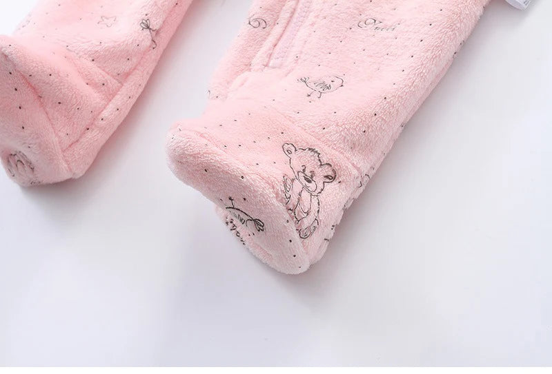 Newborn Baby Rompers Spring Autumn Warm Fleece Cute Infant Costume Kids Playsuit Jumpsuits Baby Clothes 0-1Y Outwear