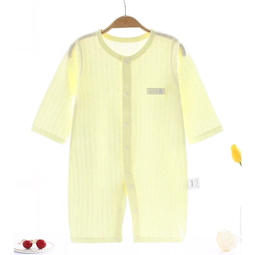Infant Onesies For Baby Girl and Boy - Cotton Solid Color Long Sleeve Unisex Baby Romper