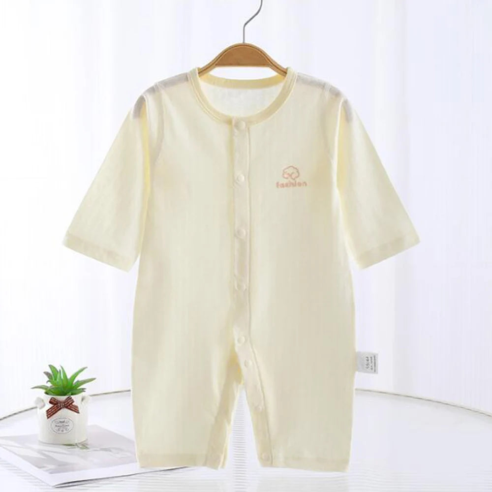 Infant Onesies For Baby Girl and Boy - Cotton Solid Color Long Sleeve Unisex Baby Romper