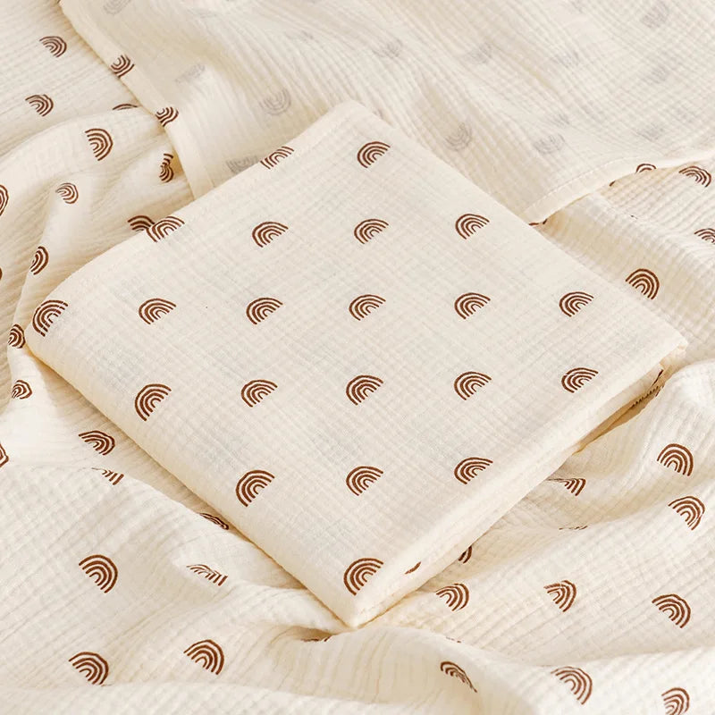 Cotton Muslin Dual Layer Multipurpose Baby Swaddle Blankets - 39.37x39.37inch