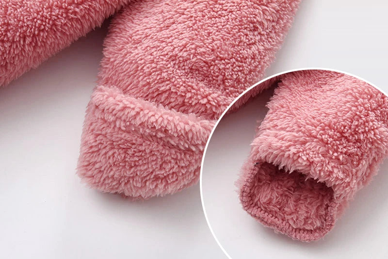 Newborn Baby Rompers Spring Autumn Warm Fleece Cute Infant Costume Kids Playsuit Jumpsuits Baby Clothes 0-1Y Outwear