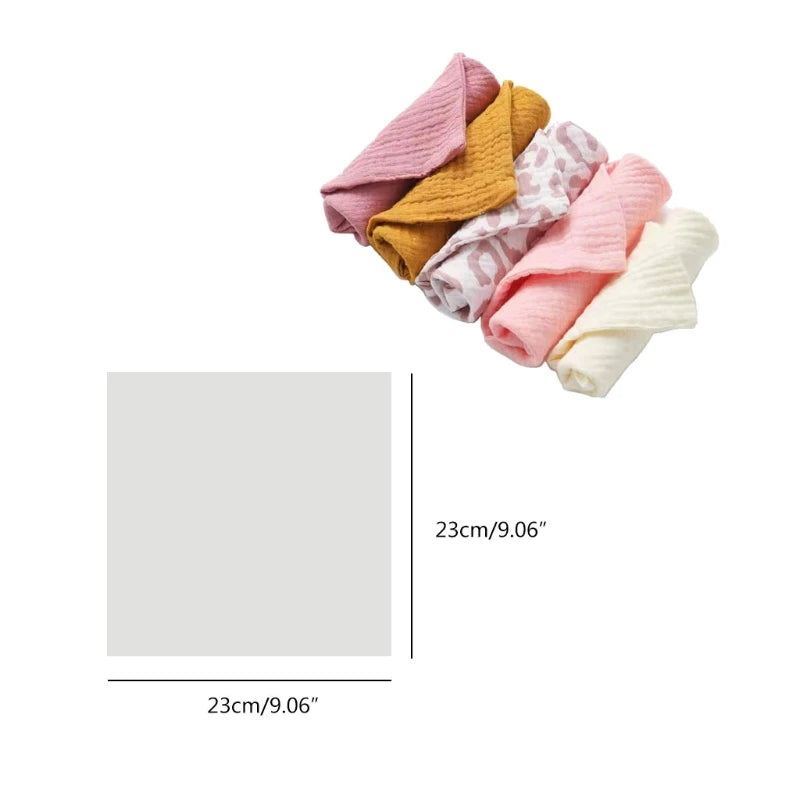 5Pcs Baby Lamby Muslin Burp Cloths