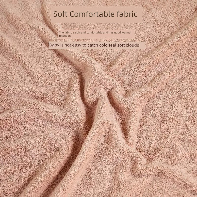 Thick Coral Fleece Hooded Bath Towel for Kids
