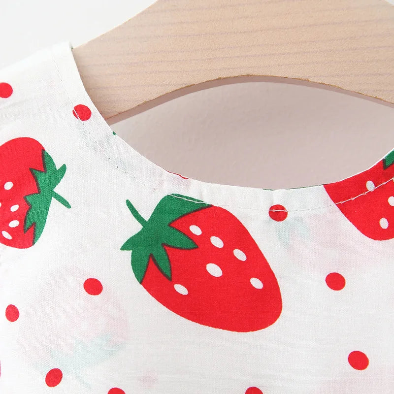 Infant Baby Girl Dress and Hat Set - 0-3M Cotton Dress
