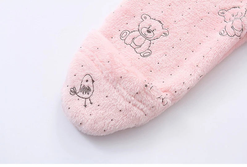 Newborn Baby Rompers Spring Autumn Warm Fleece Cute Infant Costume Kids Playsuit Jumpsuits Baby Clothes 0-1Y Outwear