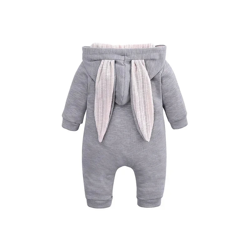 Cute Rabbit Ear Hooded Baby Rompers For Babies Boys Girls Clothes - Newborn Fall Jumpsuits