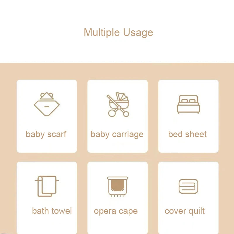 Cotton Muslin Dual Layer Multipurpose Baby Swaddle Blankets - 39.37x39.37inch