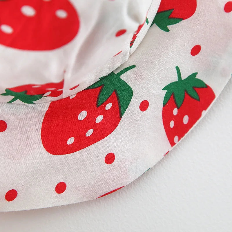 Infant Baby Girl Dress and Hat Set - 0-3M Cotton Dress