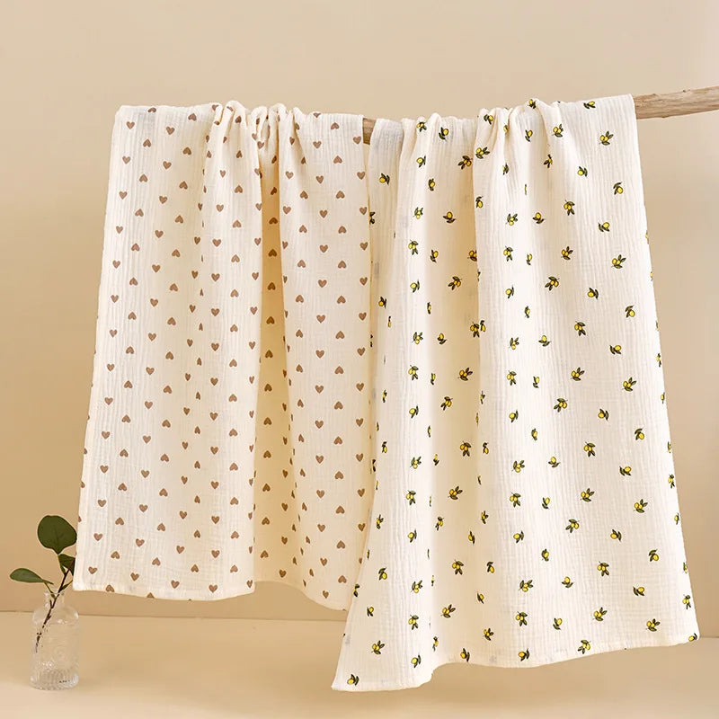 Cotton Muslin Dual Layer Multipurpose Baby Swaddle Blankets - 39.37x39.37inch