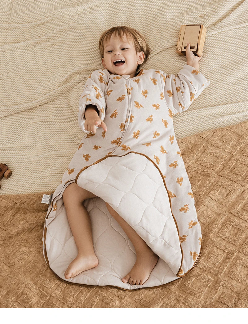 Baby Sleeping Bag Kids Sleepwear Sleeves Removable 0-2 Years Baby Sleepsack 2.5Tog Child Anti-Kick Blanket Quilt 100% Cotton