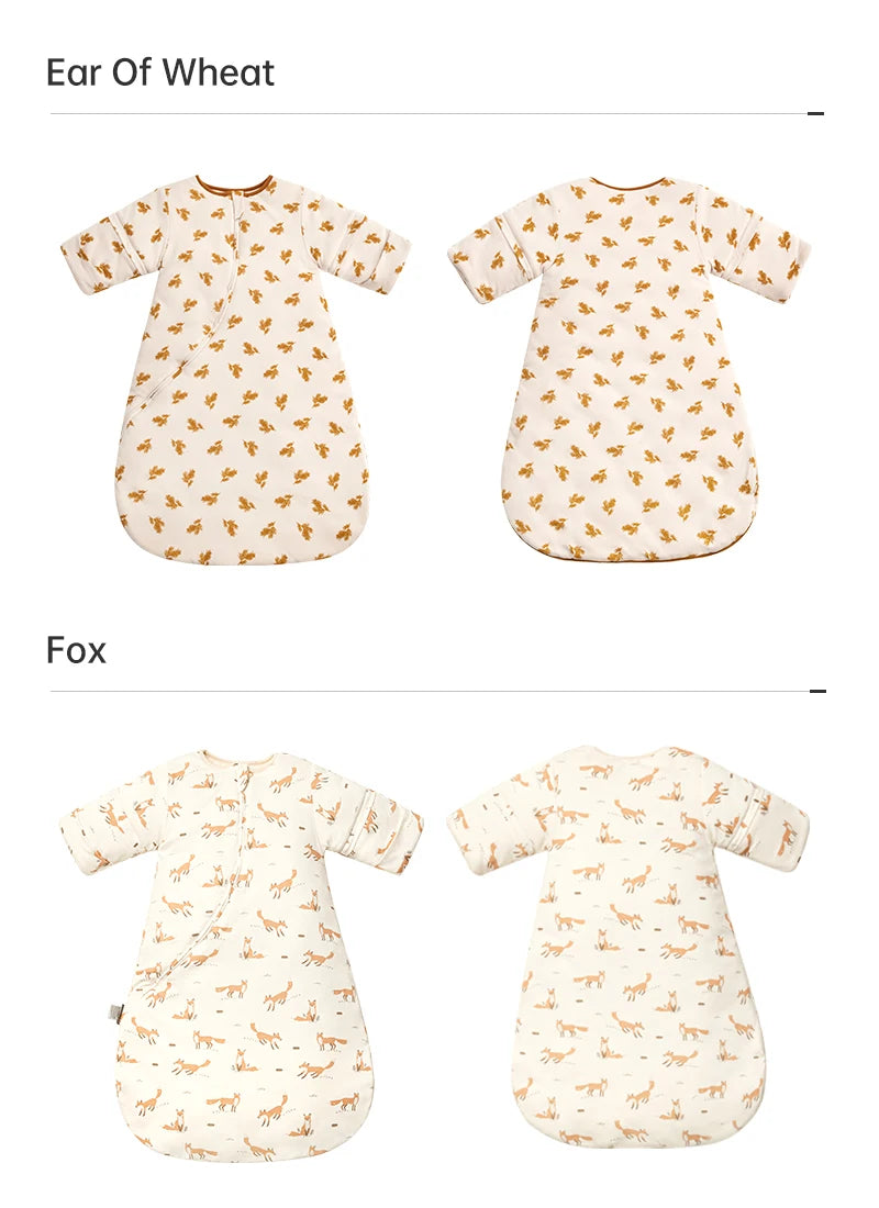 Baby Sleeping Bag Kids Sleepwear Sleeves Removable 0-2 Years Baby Sleepsack 2.5Tog Child Anti-Kick Blanket Quilt 100% Cotton