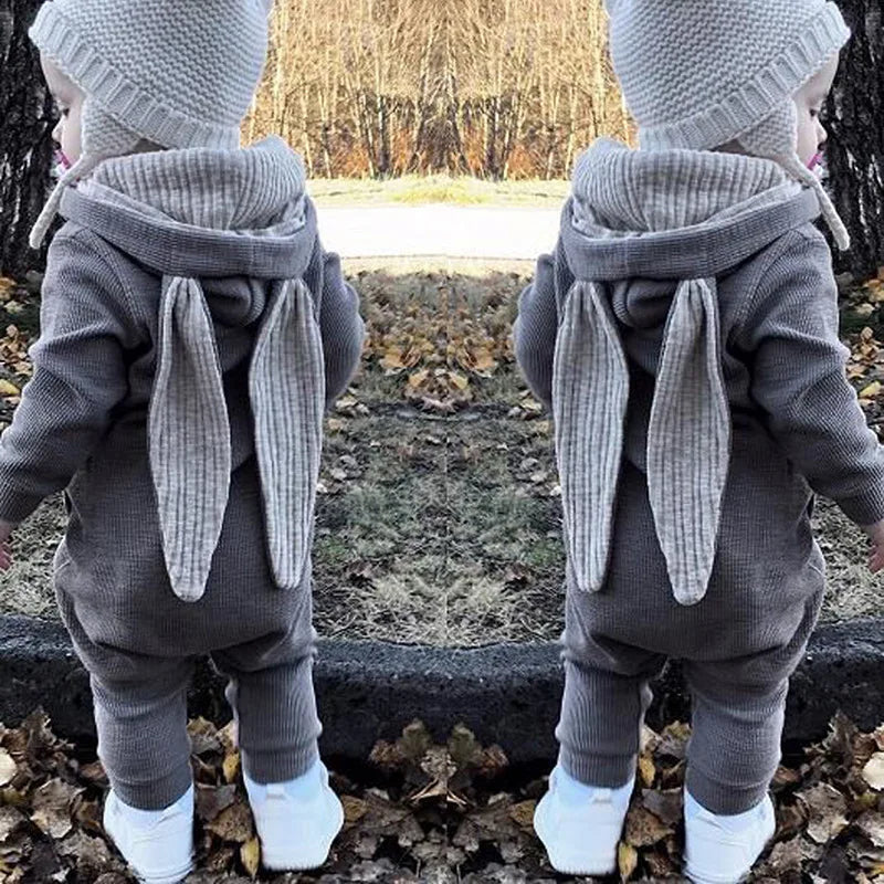 Cute Rabbit Ear Hooded Baby Rompers For Babies Boys Girls Clothes - Newborn Fall Jumpsuits