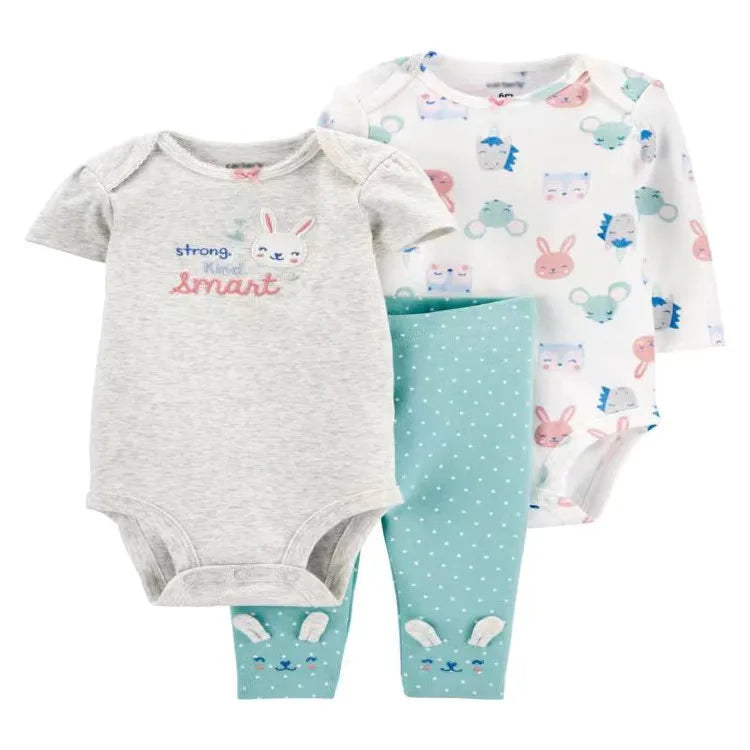 Cute Baby Girls Clothes Sets with Bodysuit Top And Bottom - Toddler Clothing Set 6-24M