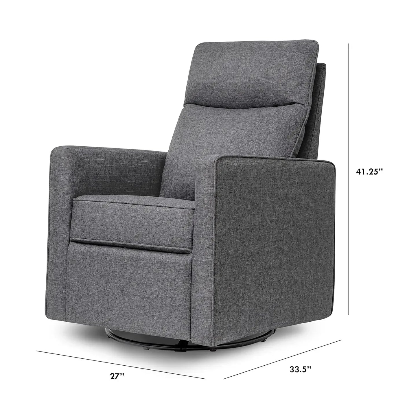 Polyester Pillow-back Swivel Glider in Shadow Grey CertiPUR-US Certified