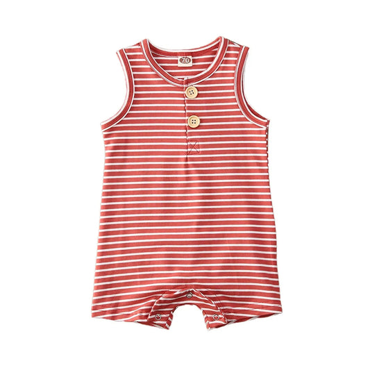 Cute Baby Striped Romper: Sleeveless Summer Outfit