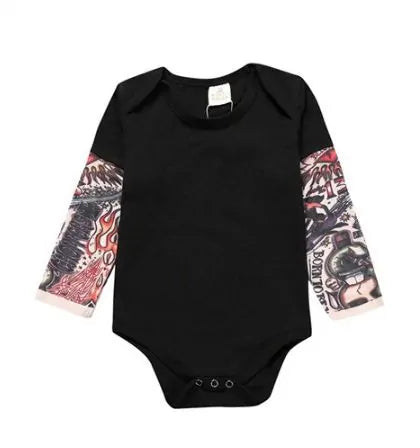 Baby Romper Long Sleeve Tattoo Print