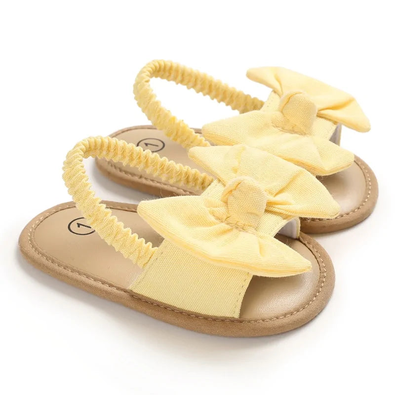 2024 Baby Girls Bow Knot Sandals: Summer Soft Sole Princess Shoes