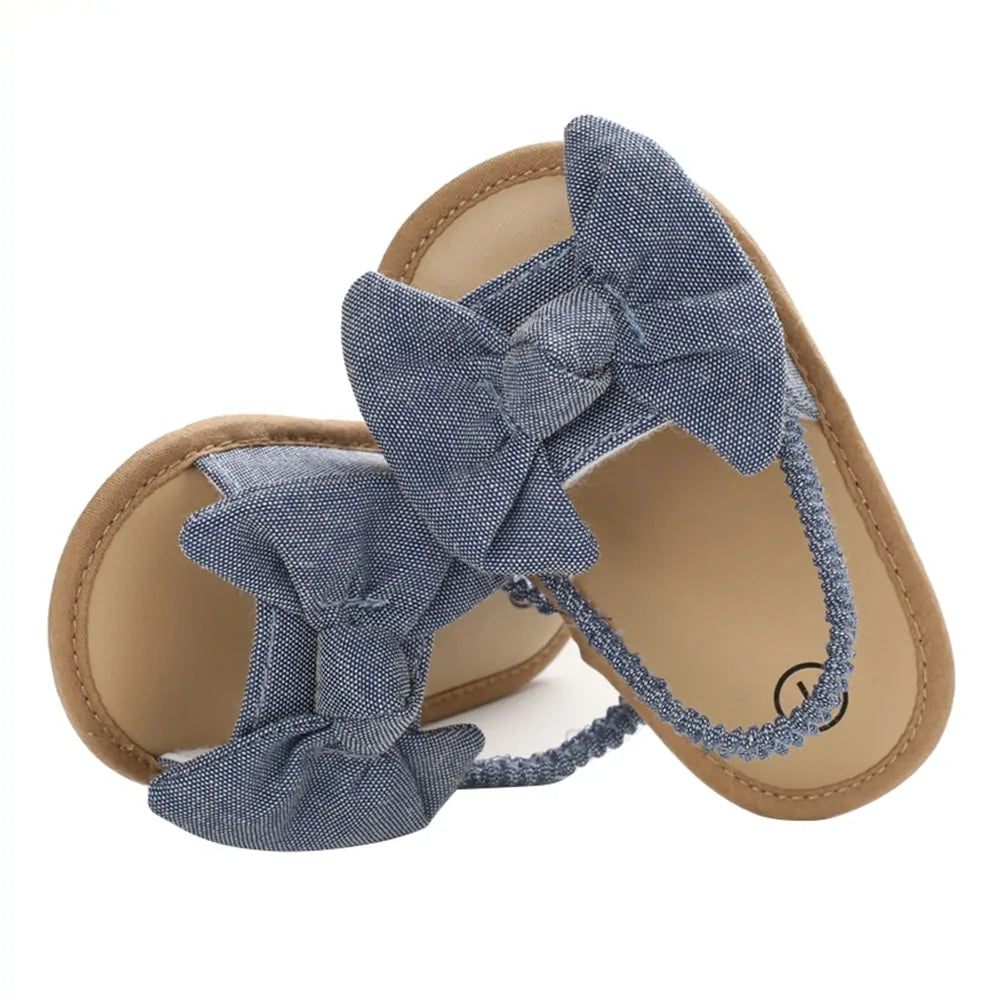 2024 Baby Girls Bow Knot Sandals: Summer Soft Sole Princess Shoes