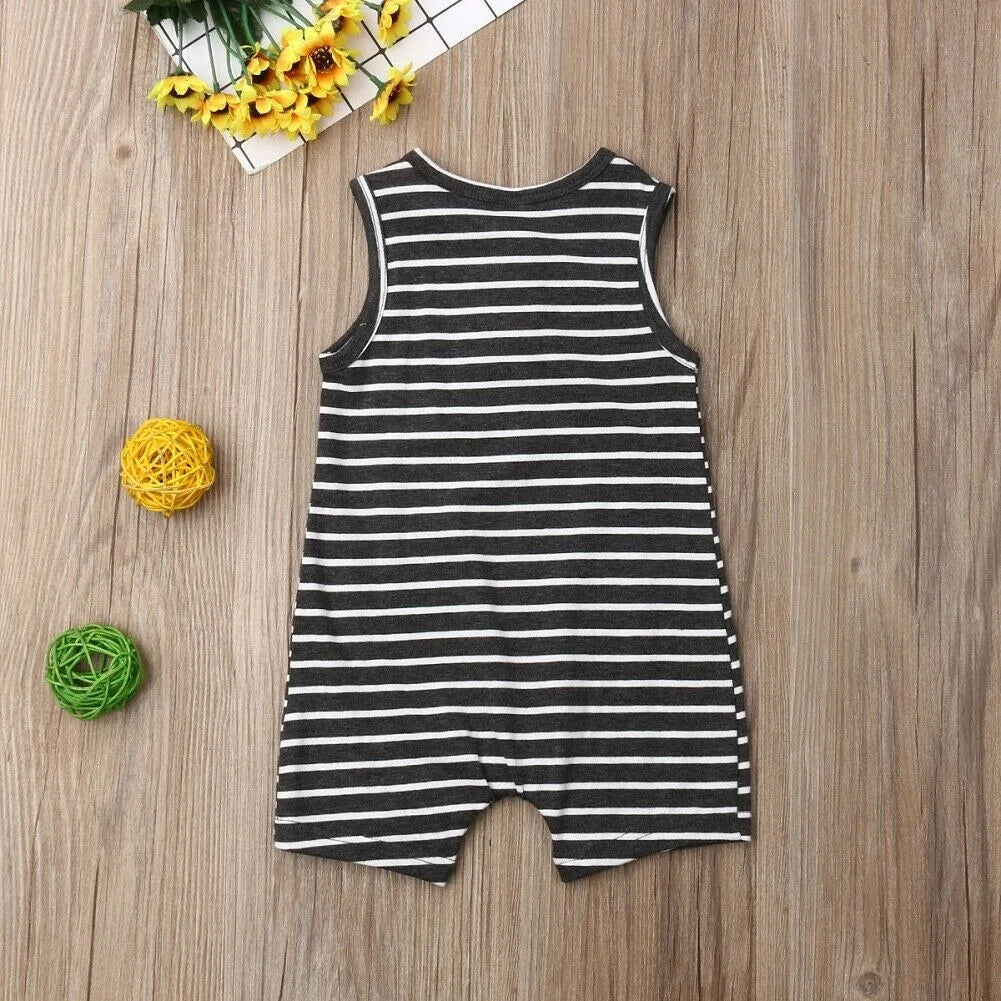 Cute Baby Striped Romper: Sleeveless Summer Outfit