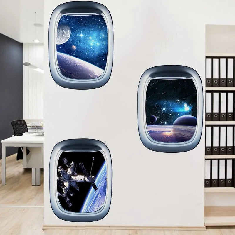 3D Space Galaxy Planets Wall Sticker