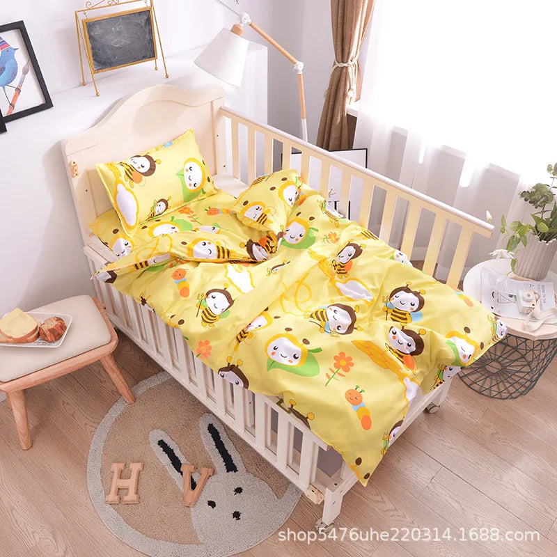 3pcs Nursery Duvet Cover Crib Linen Set Without Filler - Unisex