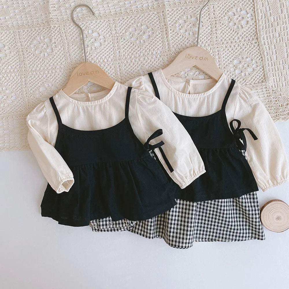 Cute Baby Toddler Girl 2PC Dress Set with Bodysuit