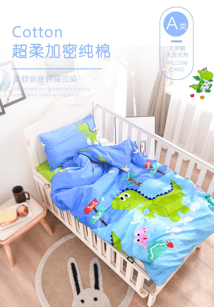 3pcs Nursery Duvet Cover Crib Linen Set Without Filler - Unisex