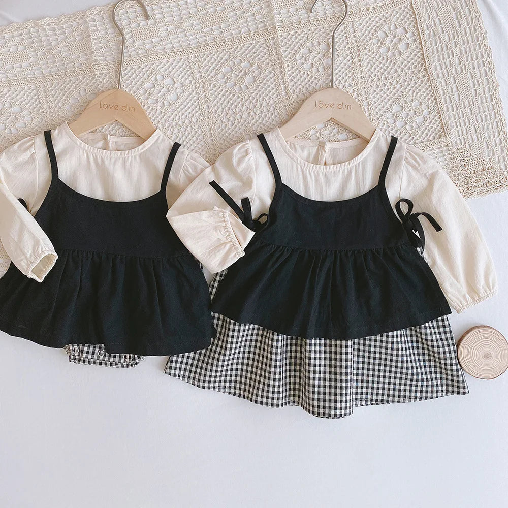 Cute Baby Toddler Girl 2PC Dress Set with Bodysuit