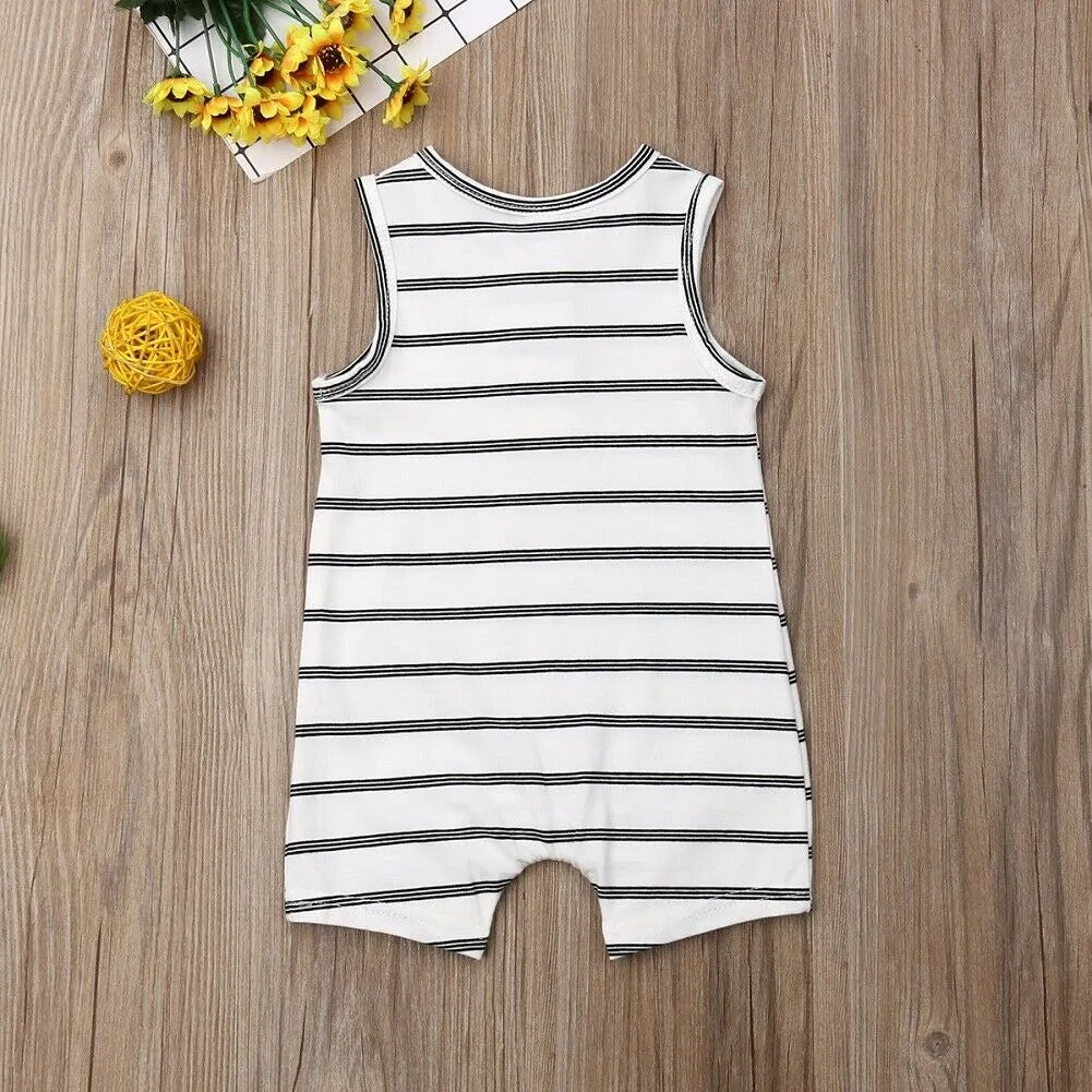 Cute Baby Striped Romper: Sleeveless Summer Outfit