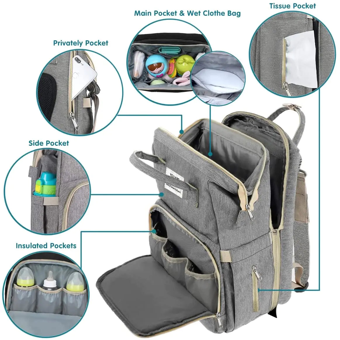 Baby Bag with Sleeper Crib