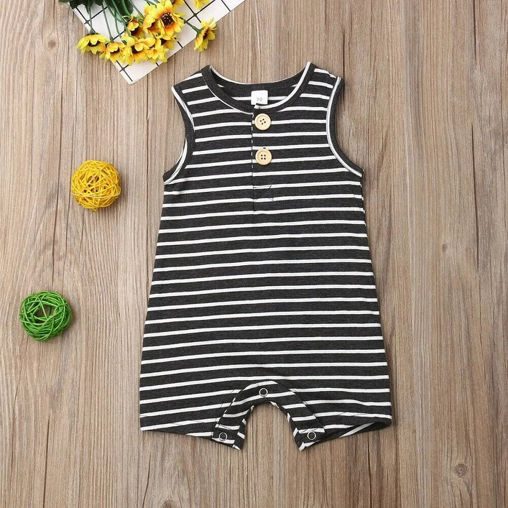 Cute Baby Striped Romper: Sleeveless Summer Outfit