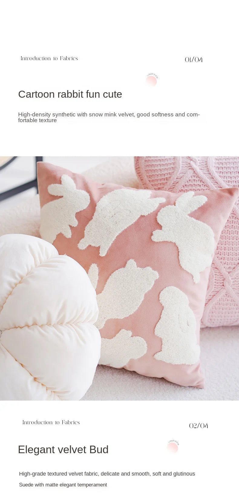 Pink Cute Nursery Cushion Cover and Pillow Case