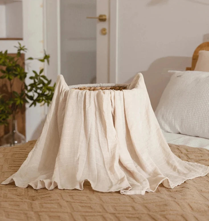 Summer Breathable Bamboo Cotton Multipurpose Swaddle Blankets 120*120cm / 47.25x47.25inch