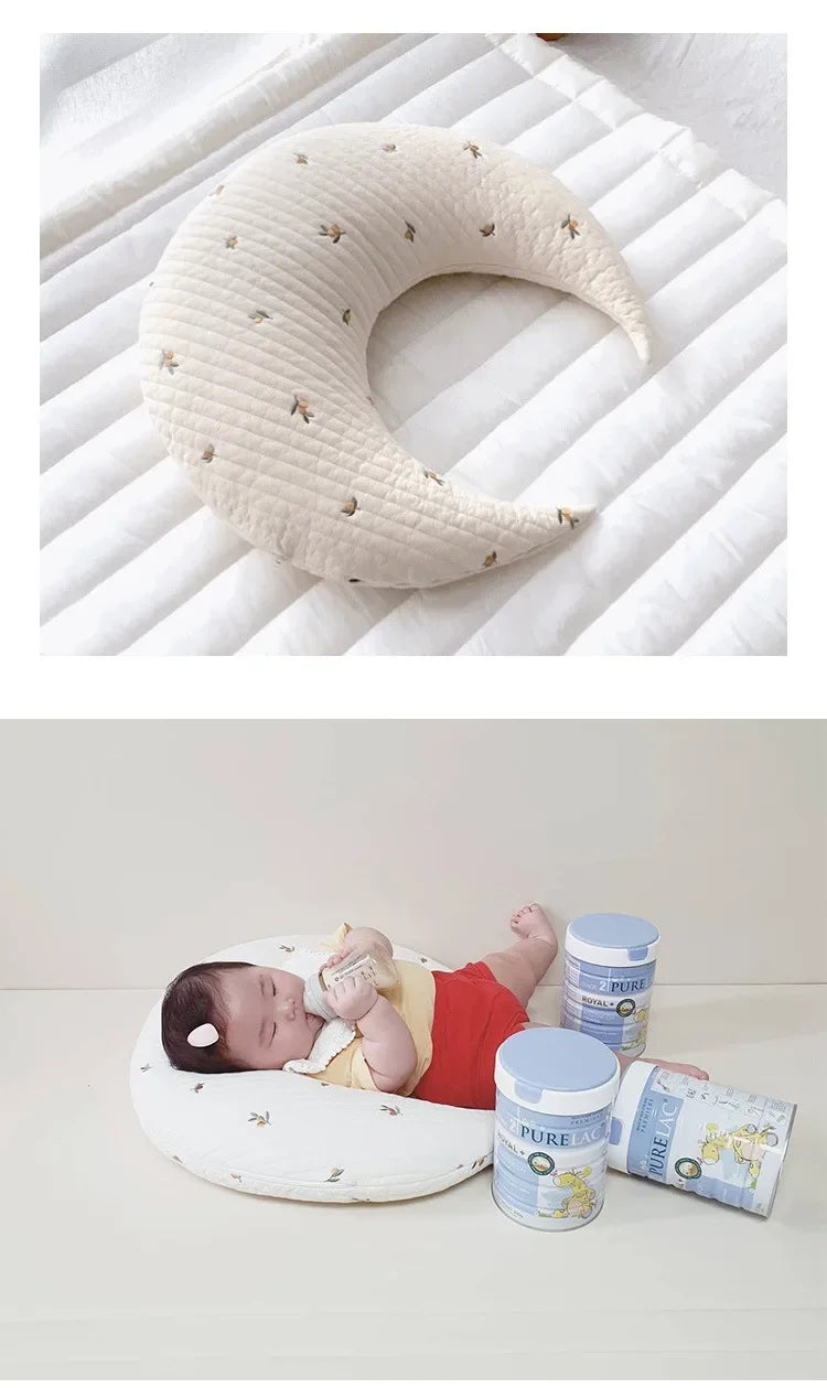 Cresent Shaped Baby Nursing, Nursery Decor Soft Cotton Pillow