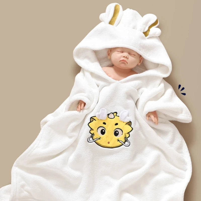 Baby Robe Cartoon Hoodies Rabbit Cloak, Kids Soft Bathrobe Pajamas