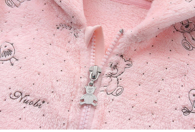 Newborn Baby Rompers Spring Autumn Warm Fleece Cute Infant Costume Kids Playsuit Jumpsuits Baby Clothes 0-1Y Outwear