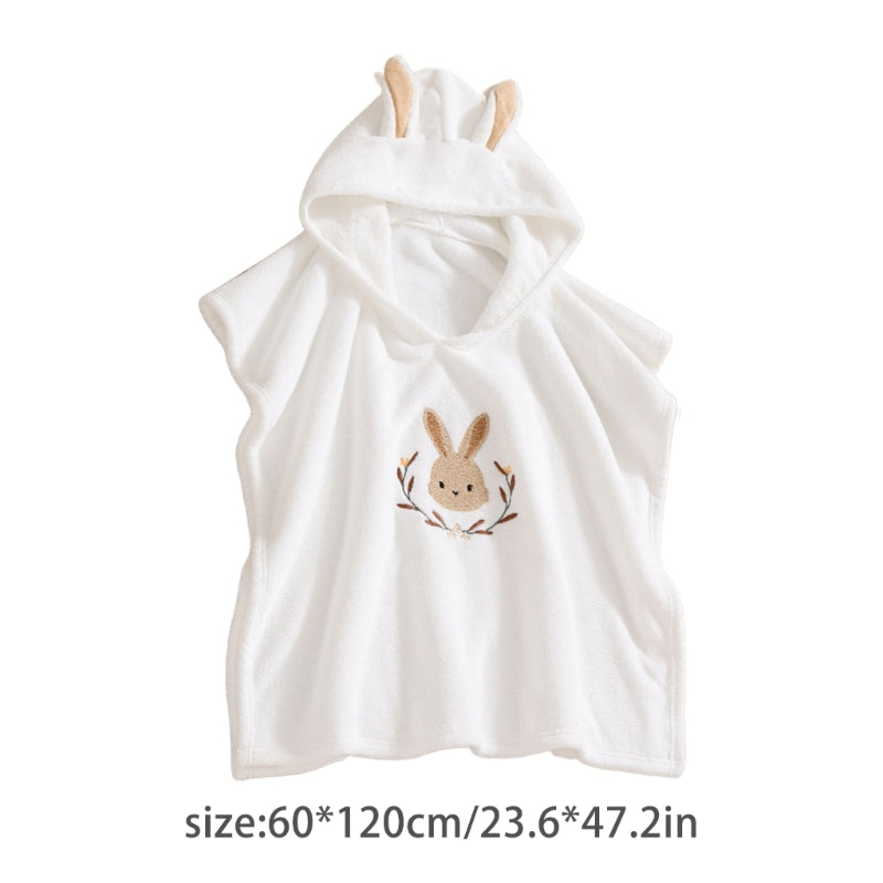 Baby Robe Cartoon Hoodies Rabbit Cloak, Kids Soft Bathrobe Pajamas