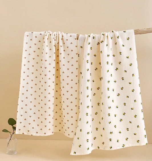 Cotton Muslin Swaddle 2 Layer Receiving Blankets - 39x39inch